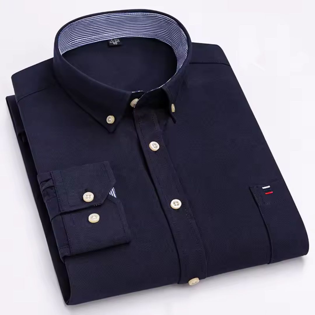 Camisa Oxford Masculina Azul