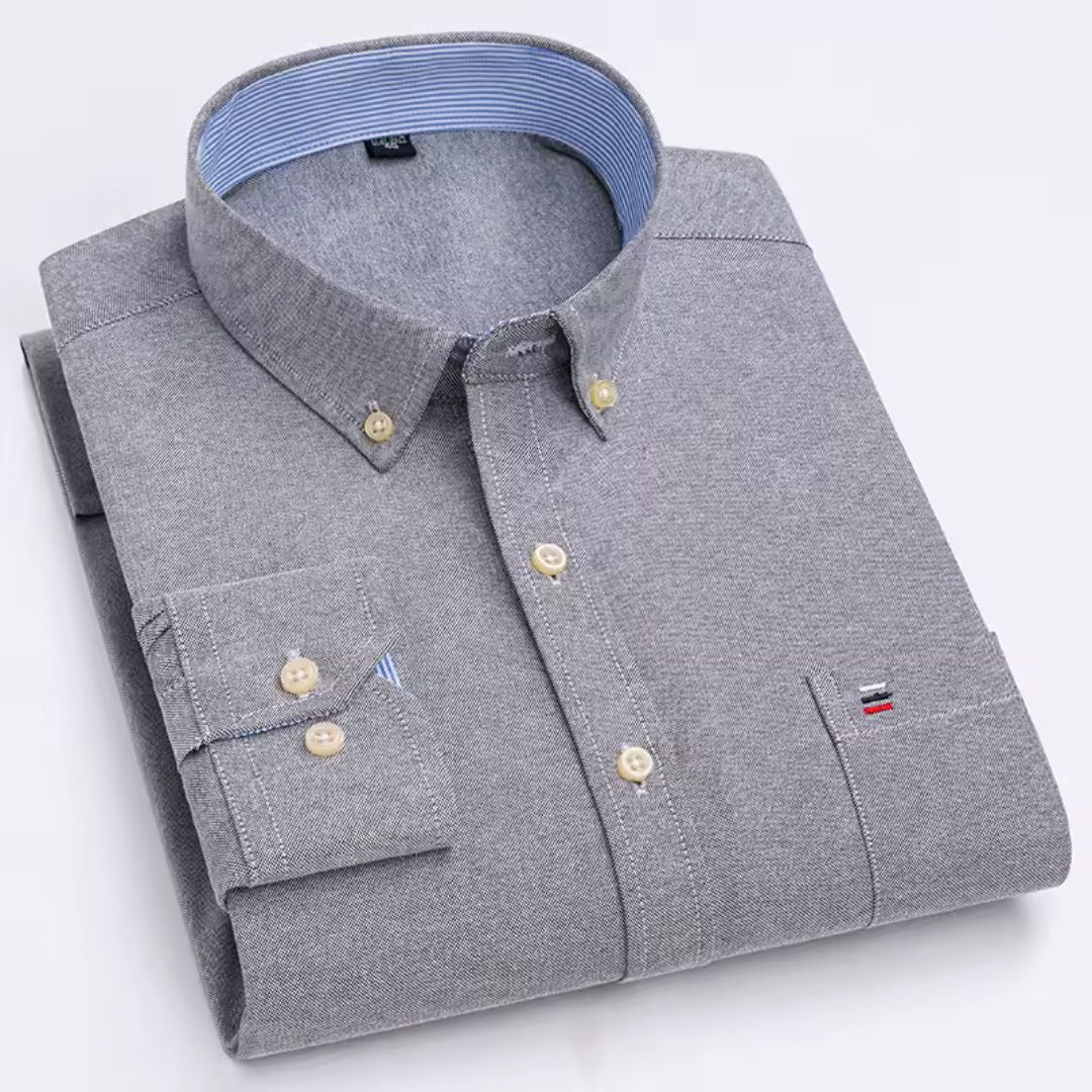 Camisa Oxford Masculina Azul