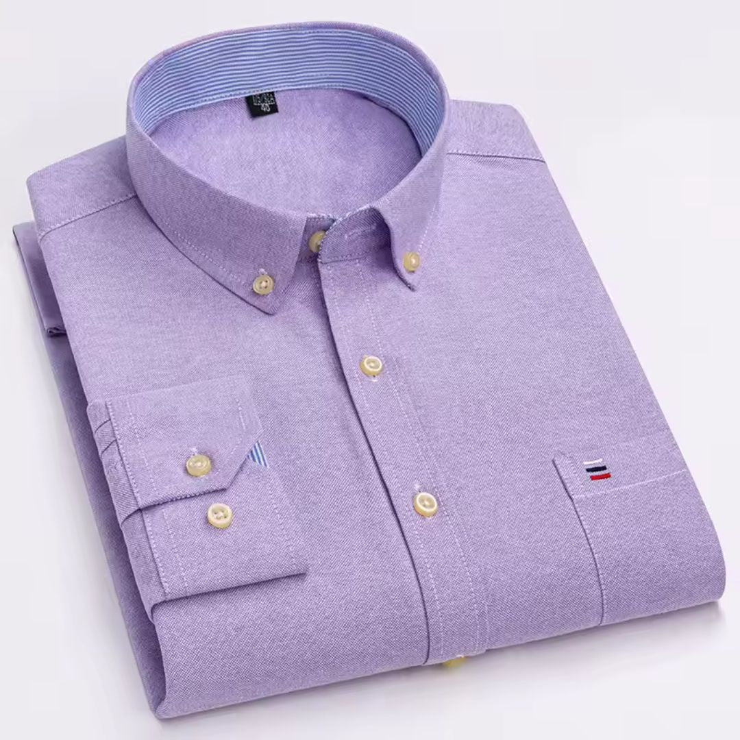 Camisa Oxford Masculina Azul