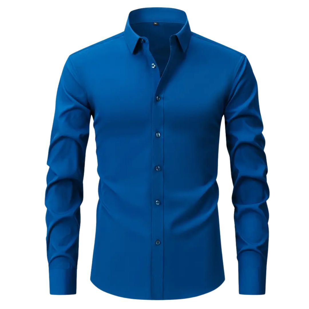 Camisa Slim Fit de Manga Longa Branca