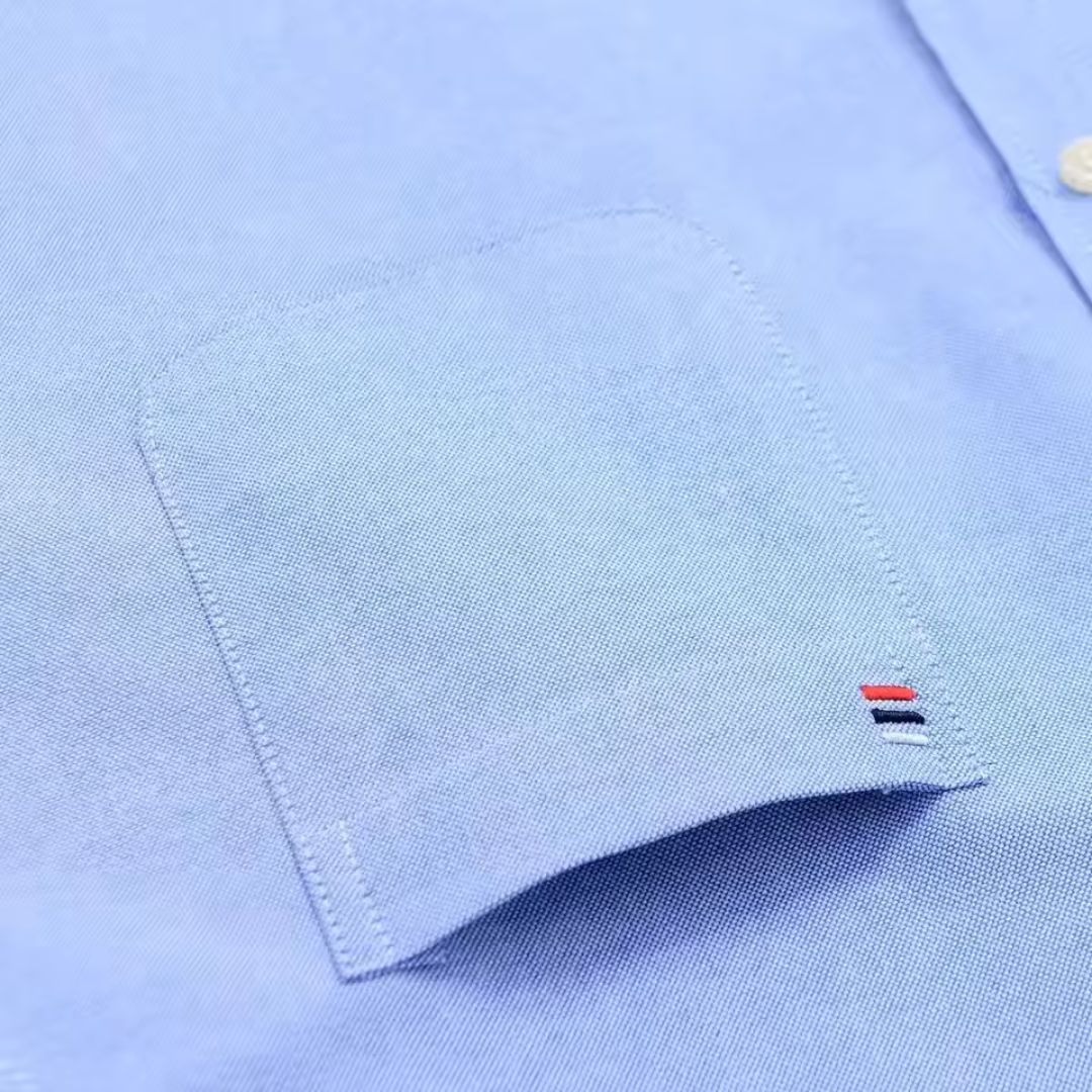 Camisa Oxford Masculina Azul