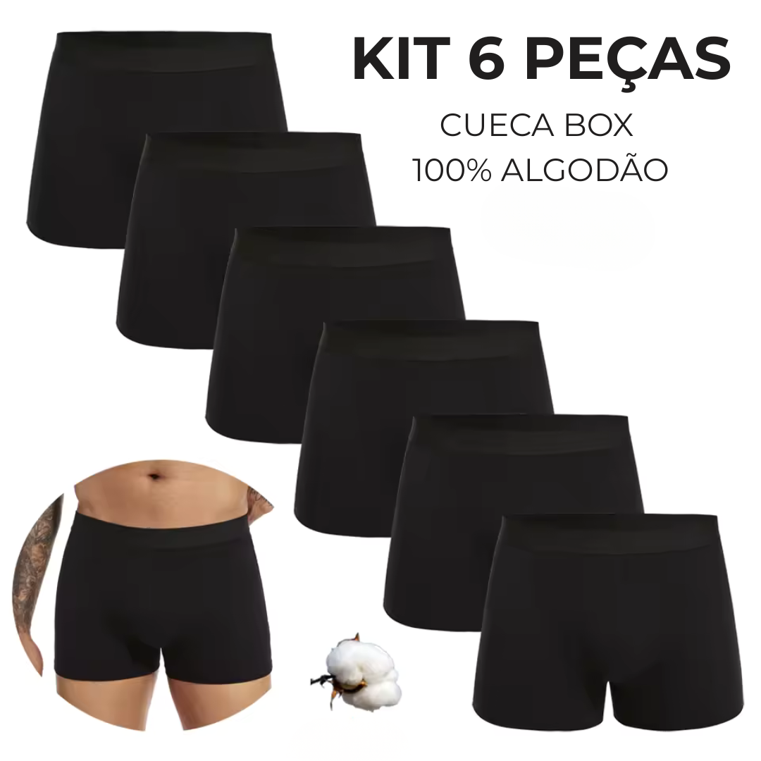 Kit 6 Cueca Box 100% Algodão