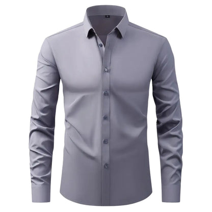 Camisa Slim Fit de Manga Longa Branca