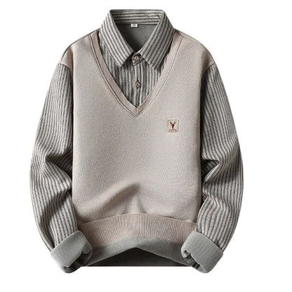 Camisa Polo Masculina com Suéter Embutido