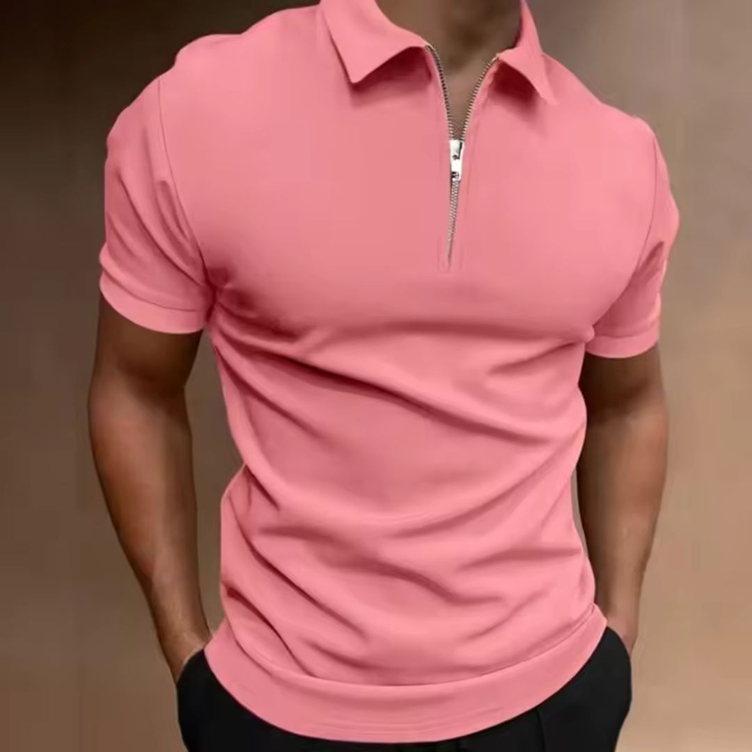Camisa Polo Ziper Frontal