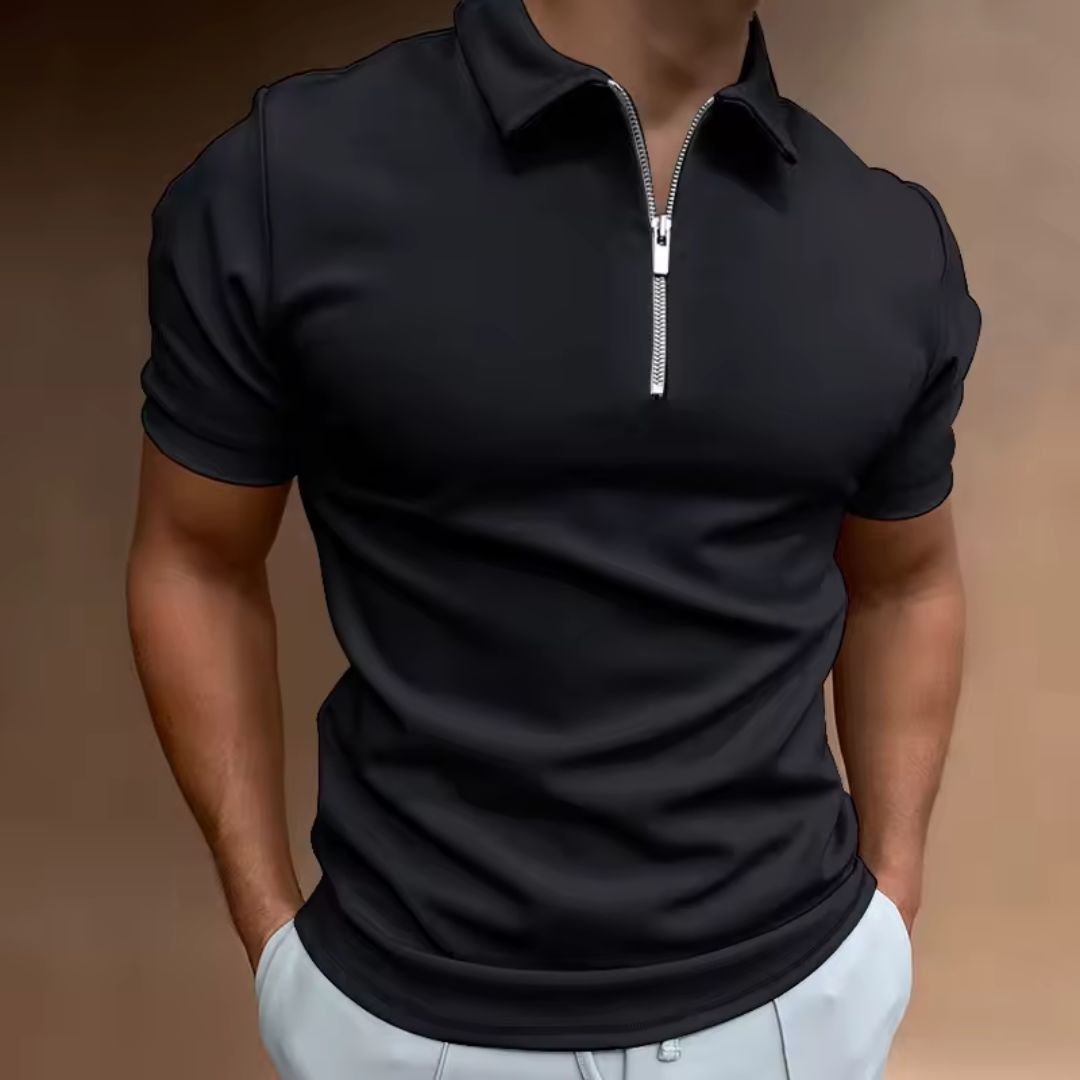 Camisa Polo Ziper Frontal