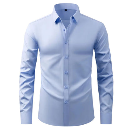 Camisa Slim Fit de Manga Longa Branca