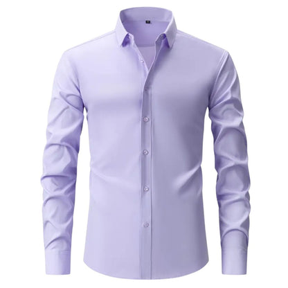Camisa Slim Fit de Manga Longa Branca