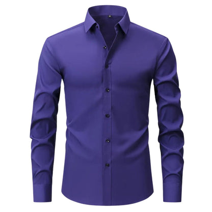 Camisa Slim Fit de Manga Longa Branca