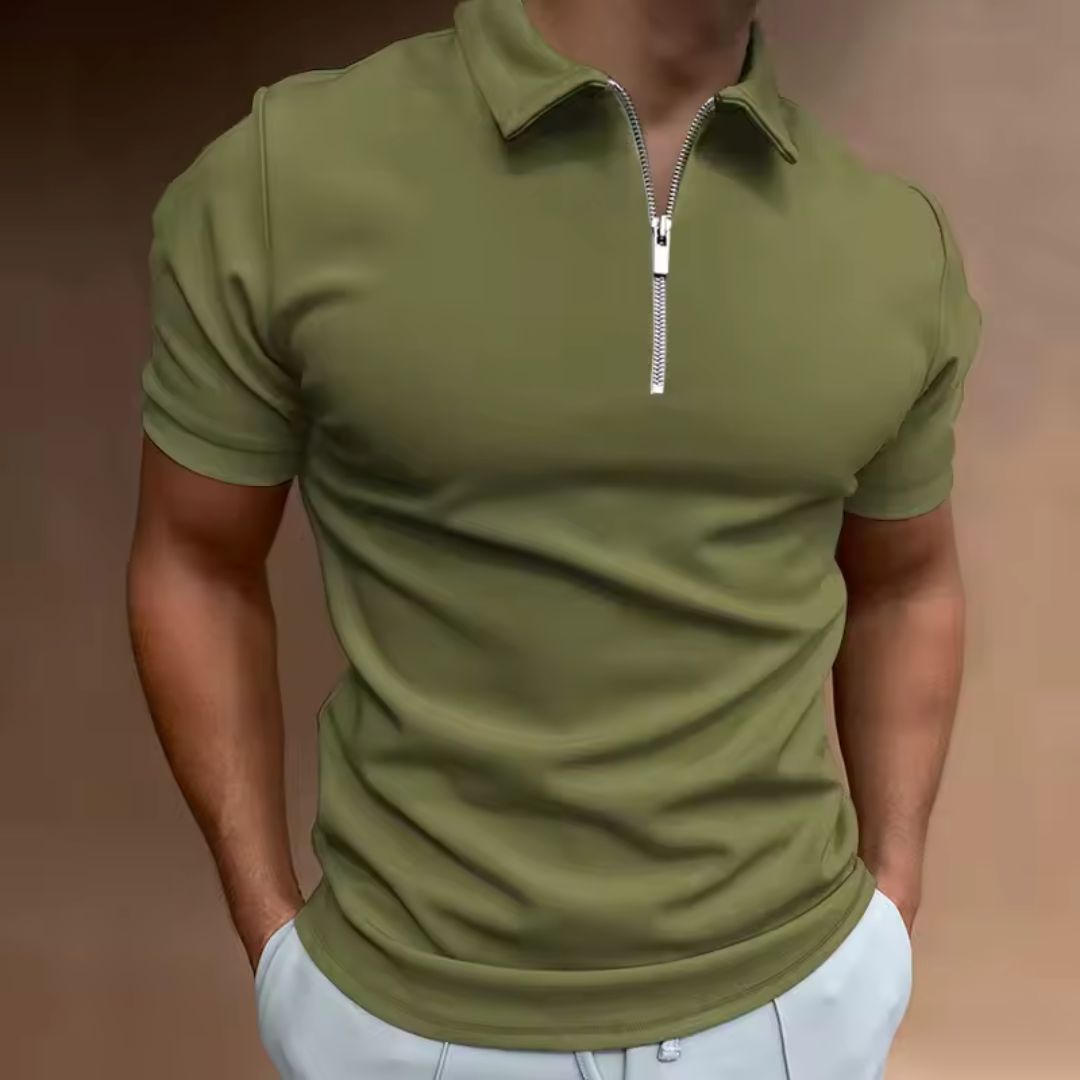 Camisa Polo Ziper Frontal