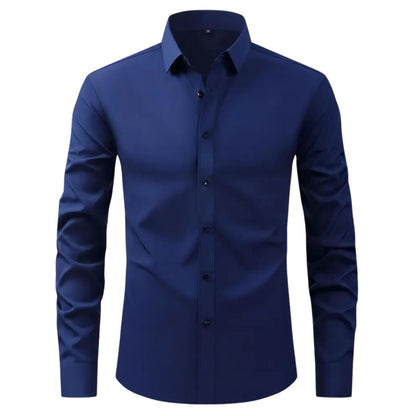 Camisa Slim Fit de Manga Longa Branca