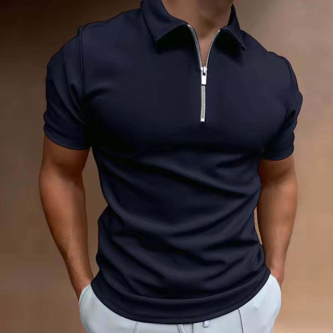 Camisa Polo Ziper Frontal