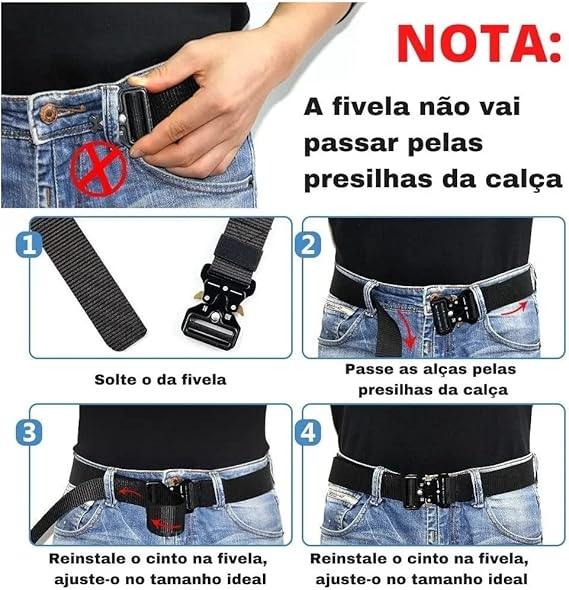 Cinto para Calça Com Fivela de Engate Rápido