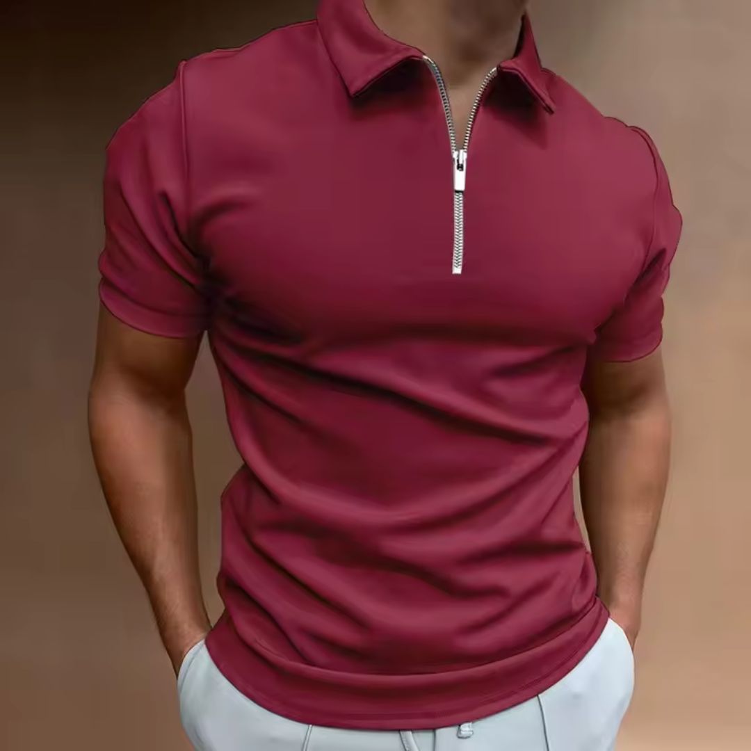 Camisa Polo Ziper Frontal