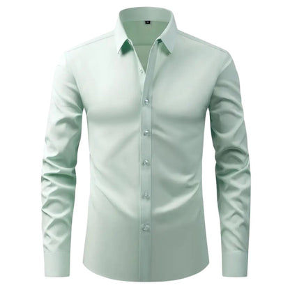 Camisa Slim Fit de Manga Longa Branca