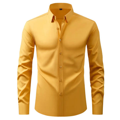 Camisa Slim Fit de Manga Longa Branca