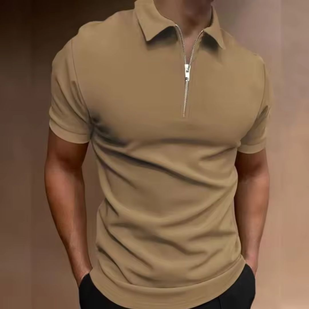 Camisa Polo Ziper Frontal