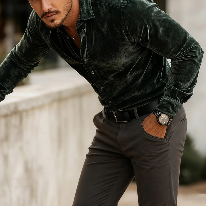 Camisa Masculina Vellano Veludo Luxo