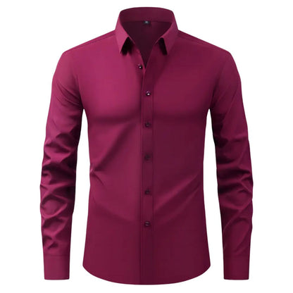 Camisa Slim Fit de Manga Longa Branca