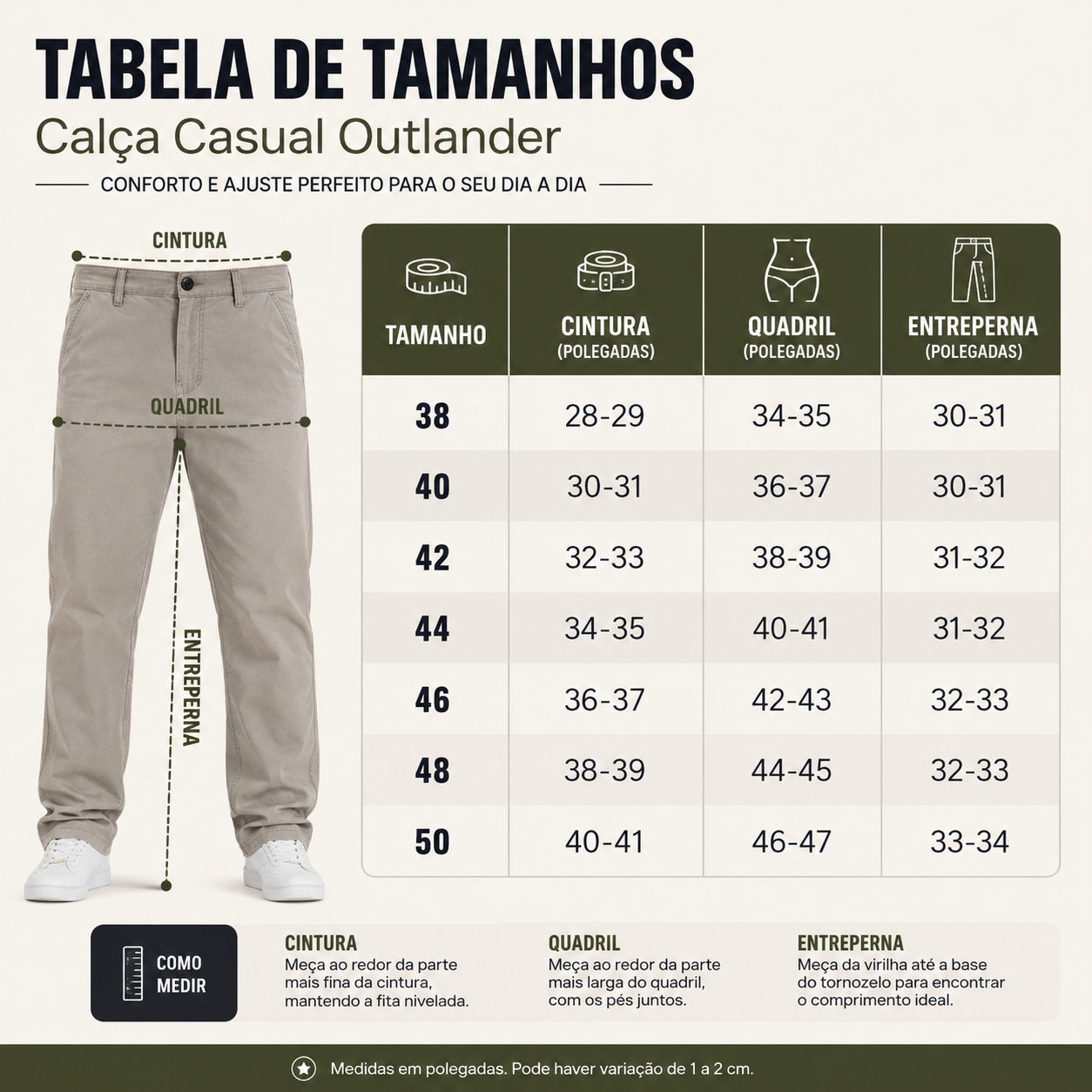 Calça Casual Outlander