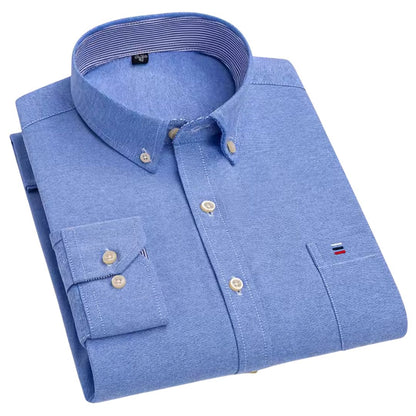 Camisa Social Manga Curta Oxford