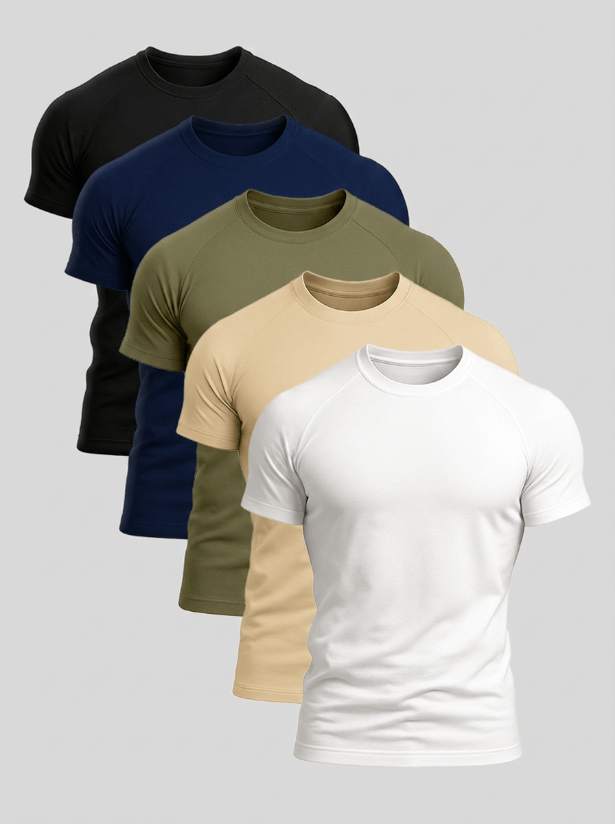 Kit 5 Camisetas Masculinas Premium Essentials