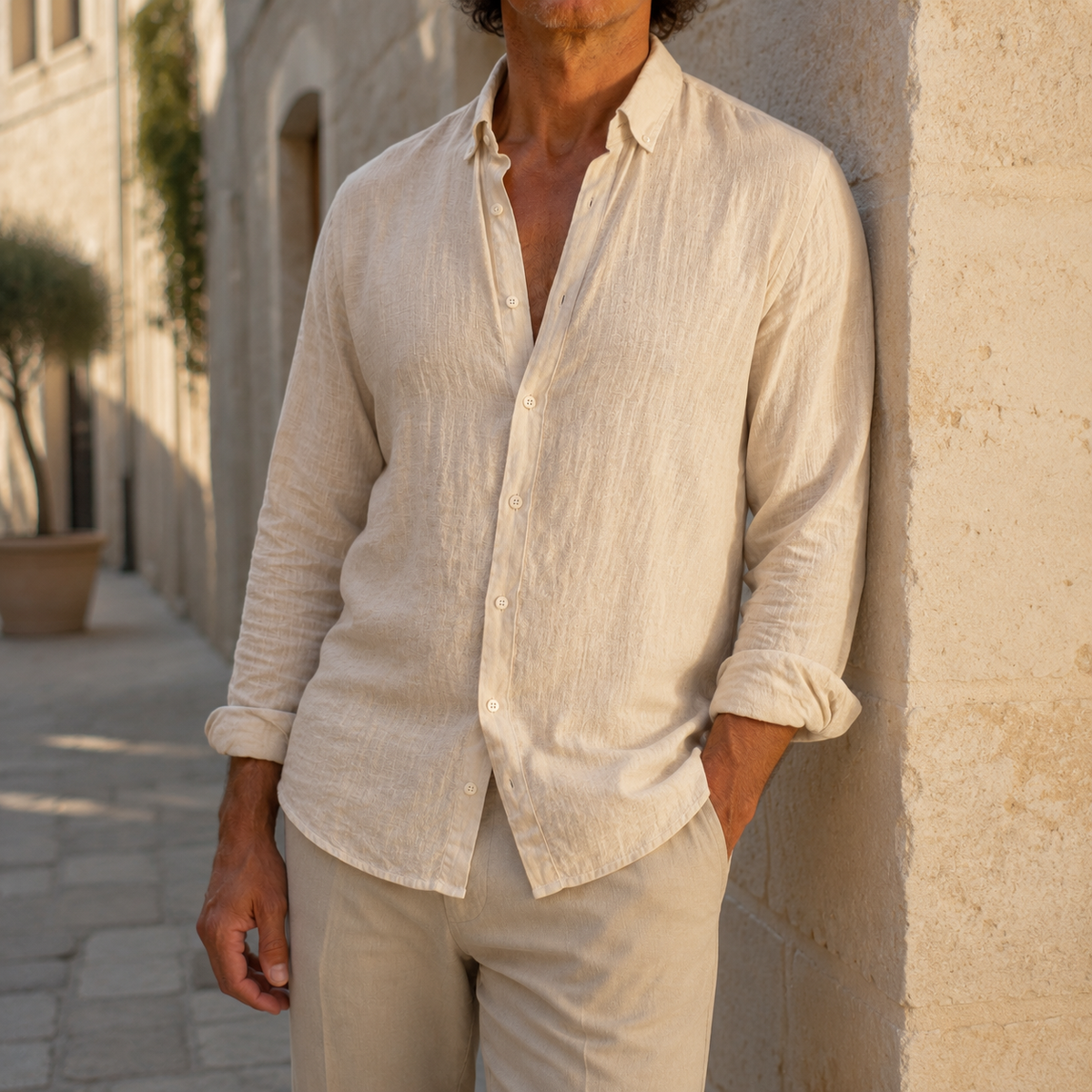 Camisa Masculina Santorini Linho