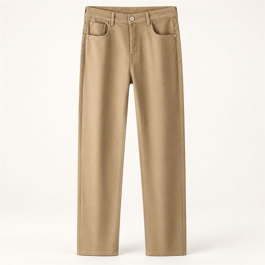 Calça Jeans Masculina Augusto bege — estúdio