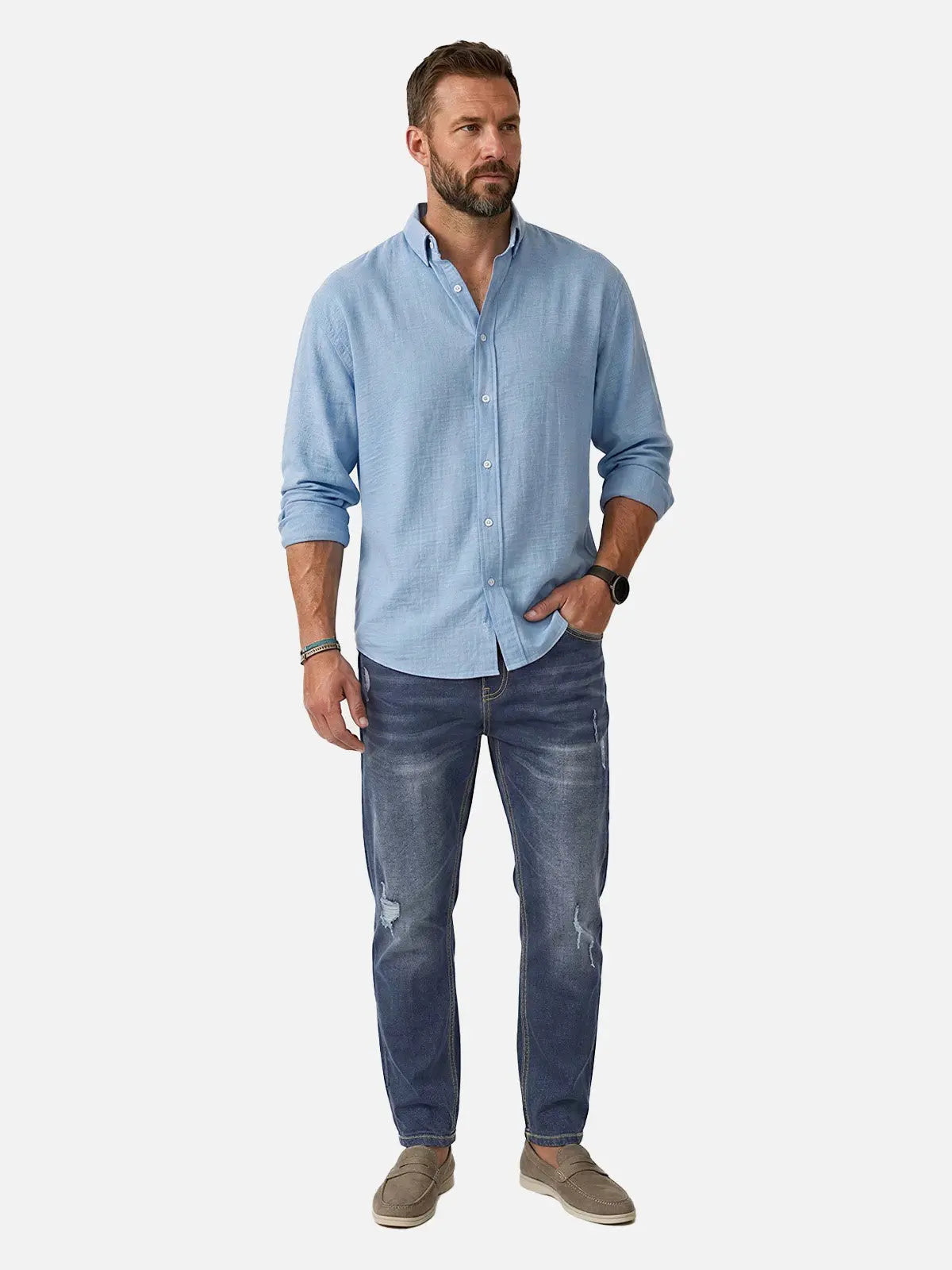 Calça Jeans Masculina Comfort com Cordão